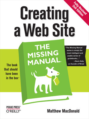 cover image of Creating a Web Site:  the Missing Manual